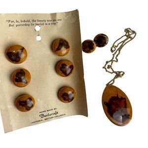 burlcraft victoria british columbia juniper wood jewelry set